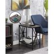 Pemberly Row Chairside End Table w/Charging Station and Shelf in Gray Wood