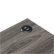 Pemberly Row Chairside End Table w/Charging Station and Shelf in Gray Wood