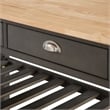 Pemberly Row Three-Tier Butcher Block Kitchen Cart w/ Drawers in Gray Wood
