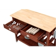 Pemberly Row Three-Tier Butcher Block Kitchen Cart w/Drawers- Mahogany Wood