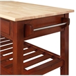 Pemberly Row Three-Tier Butcher Block Kitchen Cart w/Drawers- Mahogany Wood