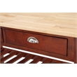 Pemberly Row Three-Tier Butcher Block Kitchen Cart w/Drawers- Mahogany Wood