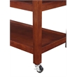Pemberly Row Three-Tier Butcher Block Kitchen Cart w/Drawers- Mahogany Wood