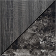 Pemberly Row Serving Bar in Faux Black Marble and Weathered Gray Wood Finish