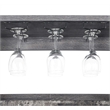 Pemberly Row Serving Bar in Faux Black Marble and Weathered Gray Wood Finish
