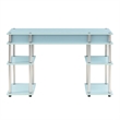Pemberly Row No Tools Student Desk with Shelves in Seafoam Green Wood Finish