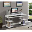 Pemberly Row No-Tools 60-inch Deluxe Student Desk with Shelves in White Wood