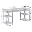 Pemberly Row No-Tools 60-inch Deluxe Student Desk with Shelves in White Wood