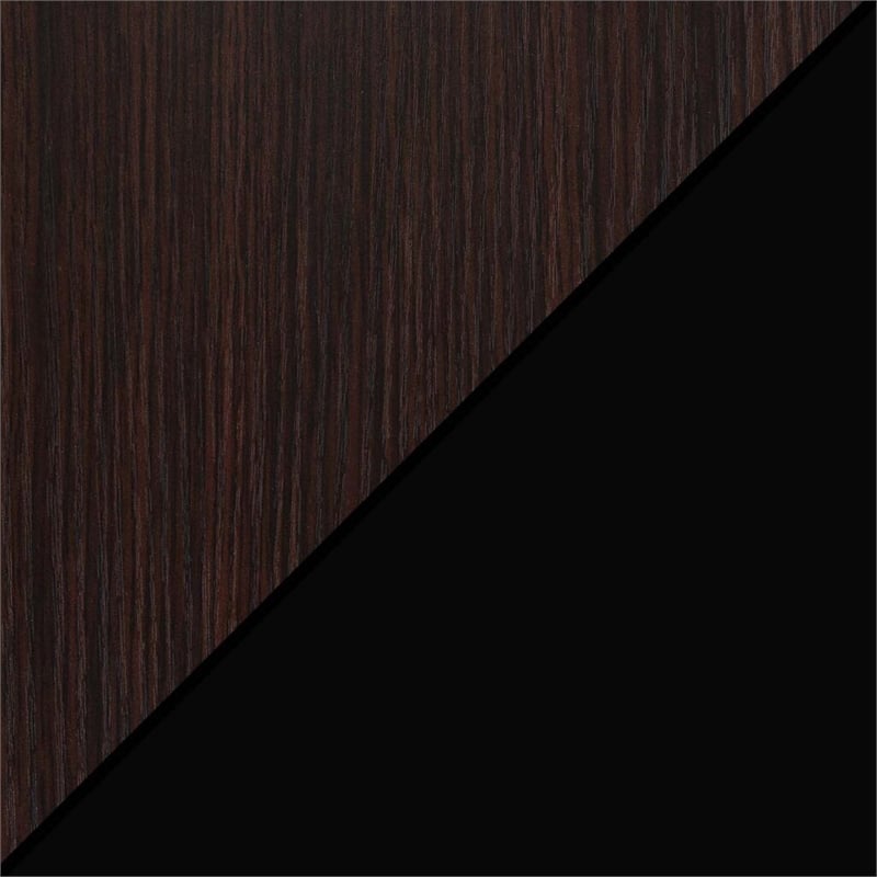 Pemberly Row TV Stand with Three Storage Cabinets and Shelf in Espresso Wood