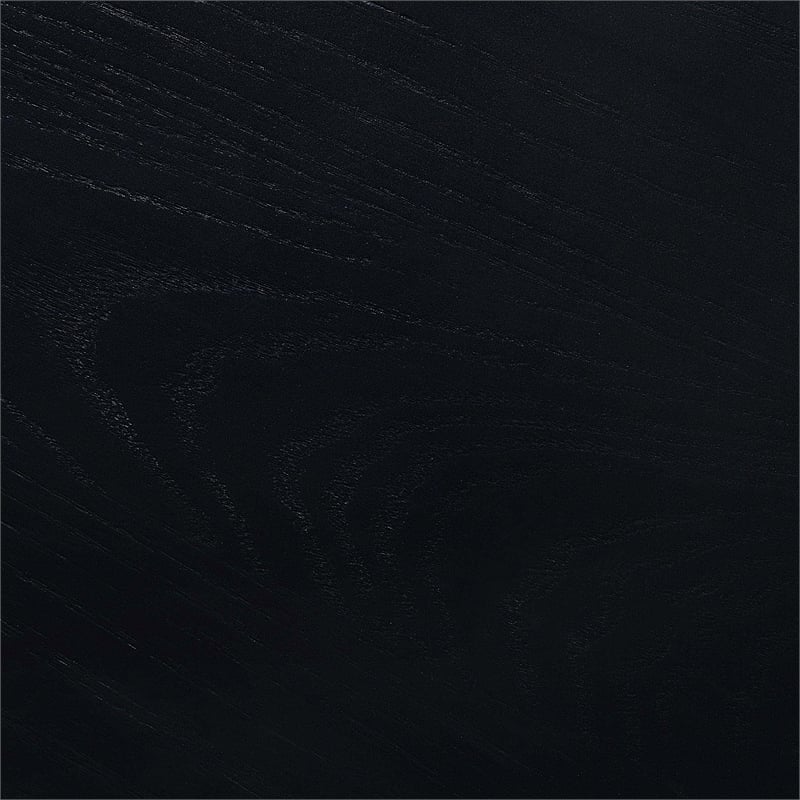 Pemberly Row TV Stand with Storage Cabinets and Shelves in Black Wood Finish