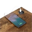 Pemberly Row Chairside End Table w/Charging Station and Shelf in Nutmeg Wood