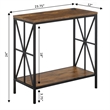 Pemberly Row Chairside End Table w/Charging Station and Shelf in Nutmeg Wood