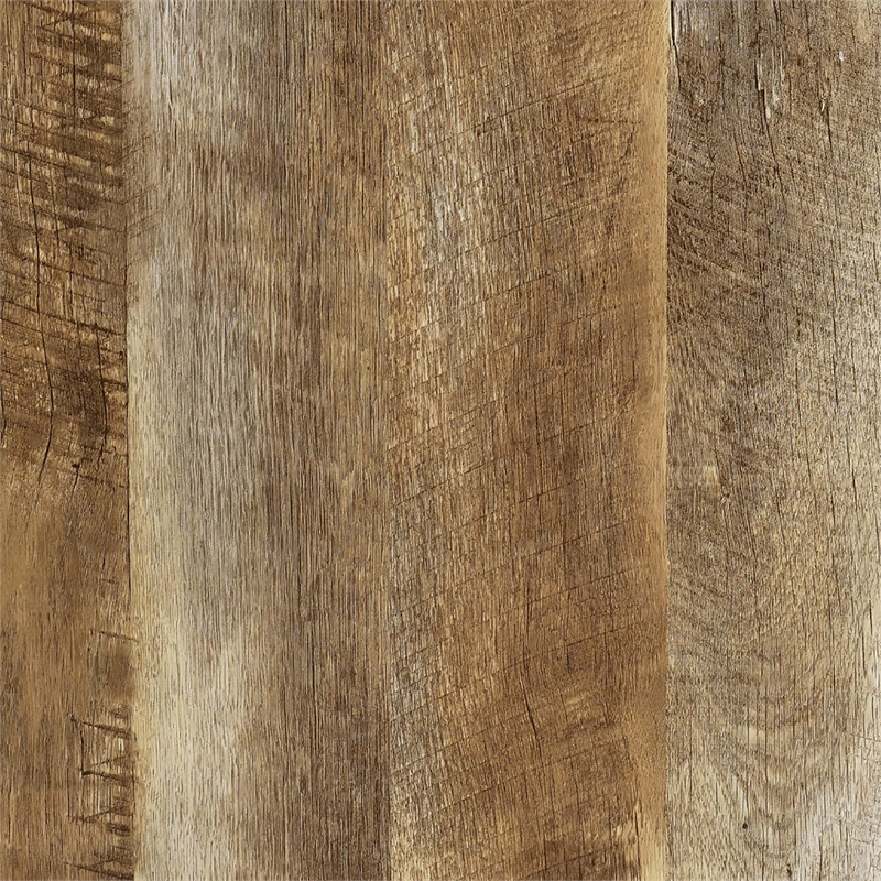 Pemberly Row Deluxe Console Table w/ Shelf in Nutmeg Wood w/ Black Metal Frame