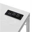 Pemberly Row Office Workstation with Charging Station and Shelves in White Wood