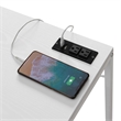 Pemberly Row Office Workstation with Charging Station and Shelves in White Wood