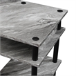 Pemberly Row No-Tools Student Desk with Shelves in Gray Faux Marble Wood Finish