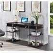 Pemberly Row No-Tools 60-inch Deluxe Student Desk with Shelves in Espresso Wood