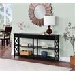 Pemberly Row Two-Drawer 60-inch Console Table with Shelves in Black Wood Finish