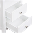 Pemberly Row Two-Drawer End Table with Charging Station and Shelf in White Wood