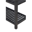 Pemberly Row 3-Tier Butcher Block Kitchen Prep Island with Drawer- Black Wood