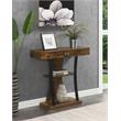 Pemberly Row One-Drawer Harri Console Table with Shelves in Nutmeg Wood Finish