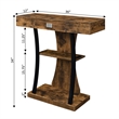 Pemberly Row One-Drawer Harri Console Table with Shelves in Nutmeg Wood Finish