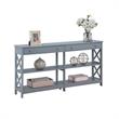 Pemberly Row Two-Drawer 60-inch Console Table with Shelves in Gray Wood Finish