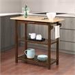 Pemberly Row Three-Tier Butcher Block Kitchen Island w/Drawer in Espresso Wood