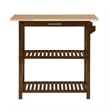 Pemberly Row Three-Tier Butcher Block Kitchen Island w/Drawer in Espresso Wood