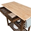 Pemberly Row Three-Tier Butcher Block Kitchen Island w/Drawer in Espresso Wood