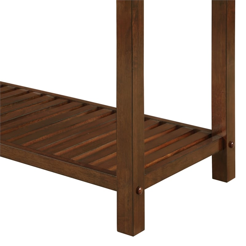 Pemberly Row Three-Tier Butcher Block Kitchen Island w/Drawer in Espresso Wood