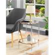 Pemberly Row Two-Tier Clear Acrylic Glass End Table with Gold and Chrome Frame