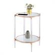 Pemberly Row Two-Tier Clear Acrylic Glass End Table with Gold and Chrome Frame
