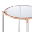 Pemberly Row Two-Tier Clear Acrylic Glass End Table with Gold and Chrome Frame