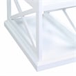 Pemberly Row Chairside End Table with Shelves in White Wood with Driftwood Top