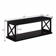 Pemberly Row Coffee Table with Shelf in Black Wood Finish with 