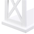 Pemberly Row Console Table with Shelves in White Wood Frame with Driftwood Top