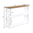 Pemberly Row Console Table with Shelves in White Wood Frame with Driftwood Top