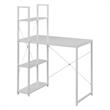 Pemberly Row Office Workstation with Shelves in White Wood Finish & Metal Frame