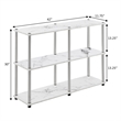 Pemberly Row No-Tools Console Table w/ Shelves in White Faux Marble Wood Finish