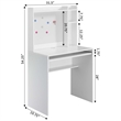 Pemberly Row Student Desk with Magnetic Bulletin Board and Shelves in White Wood