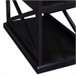 Pemberly Row Chairside End Table with Shelves in Black Wood Finish and 