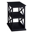 Pemberly Row Chairside End Table with Shelves in Black Wood Finish and 