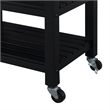 Pemberly Row 4-Tier Butcher Block Kitchen Cart w/ Drawer & Wine Rack in Black