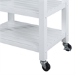 Pemberly Row 4-Tier Butcher Block Kitchen Cart w/ Drawer & Wine Rack in White
