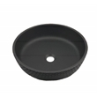Pemberly Row Round Glass Crystal Vessel Bathroom Sink in Black