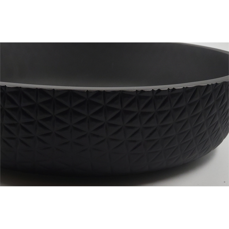 Pemberly Row Round Glass Crystal Vessel Bathroom Sink in Black