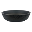 Pemberly Row Round Glass Crystal Vessel Bathroom Sink in Black