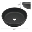 Pemberly Row Round Glass Crystal Vessel Bathroom Sink in Black