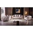 Pemberly Row Thick Velvet Fabric Chair Made With Wood in Beige